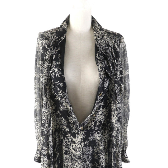 CELINE dress 2R13J545V Outer: 100% silk, Lining: 100% silk black Lavalliere mini dress Women 36 Used Authentic