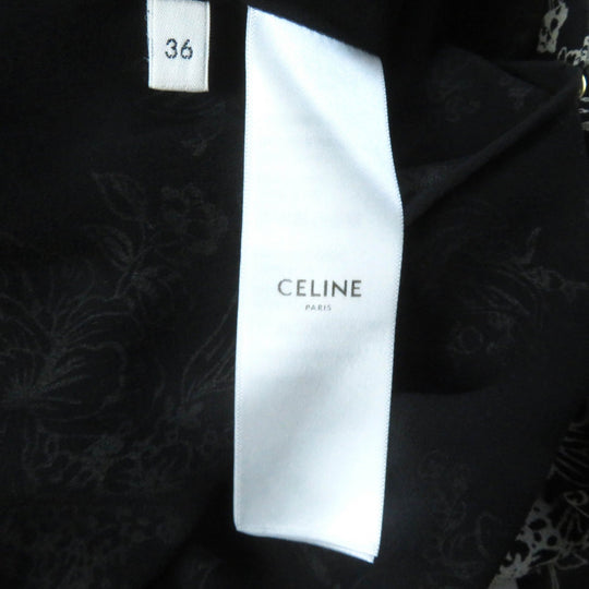 CELINE dress 2R13J545V Outer: 100% silk, Lining: 100% silk black Lavalliere mini dress Women 36 Used Authentic