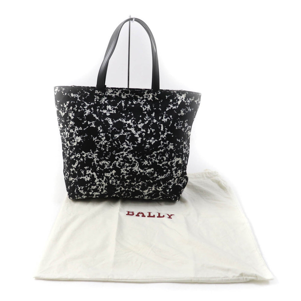 BALLY Tote Bag leather Black White WOLFSON TOTE mens(Unisex) Used Authentic
