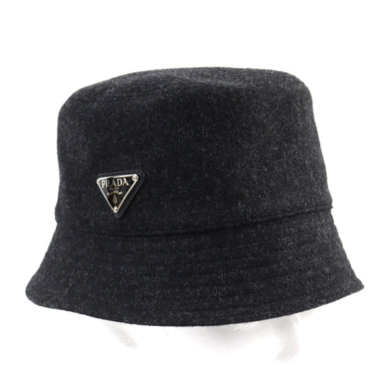 PRADA hat 2HC137 Outer: 100% wool, Lining: 100% cotton Dark gray mens M Used Authentic