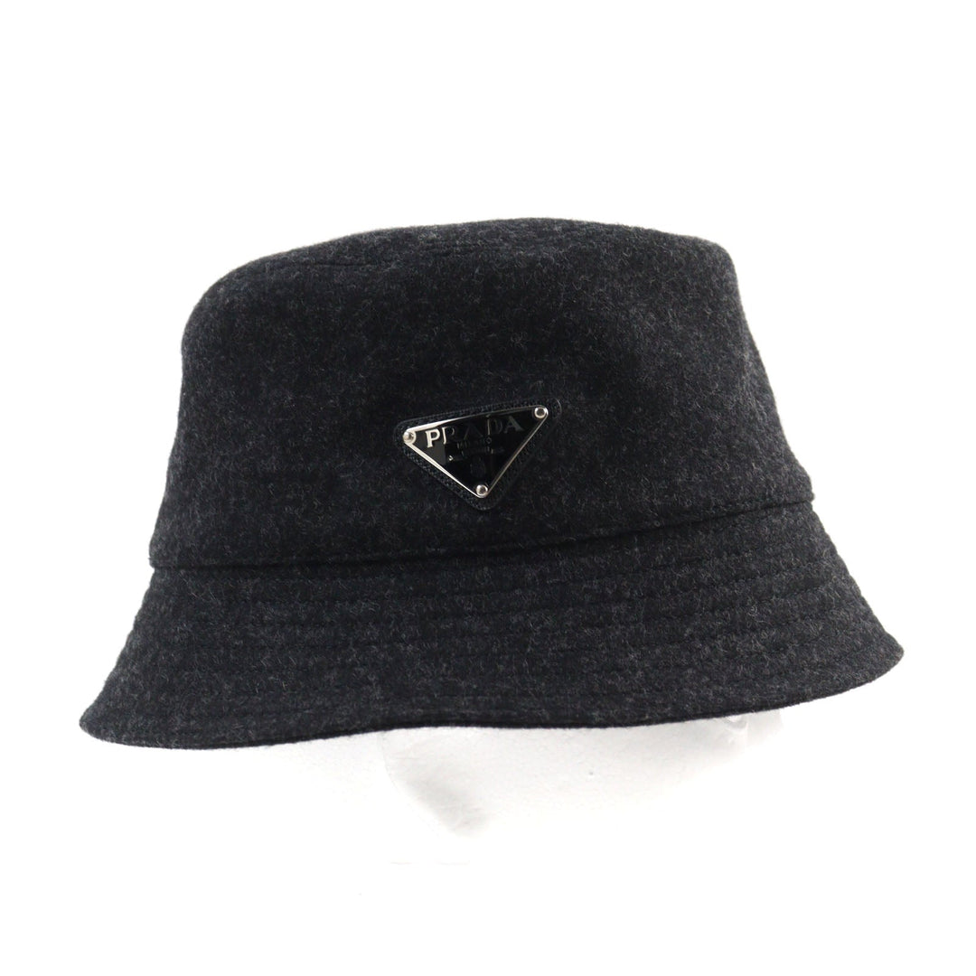 PRADA hat 2HC137 Outer: 100% wool, Lining: 100% cotton Dark gray mens M Used Authentic