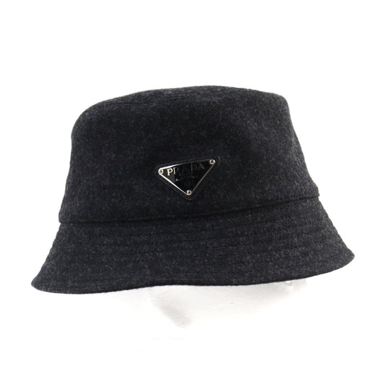 PRADA hat 2HC137 Outer: 100% wool, Lining: 100% cotton Dark gray mens M Used Authentic