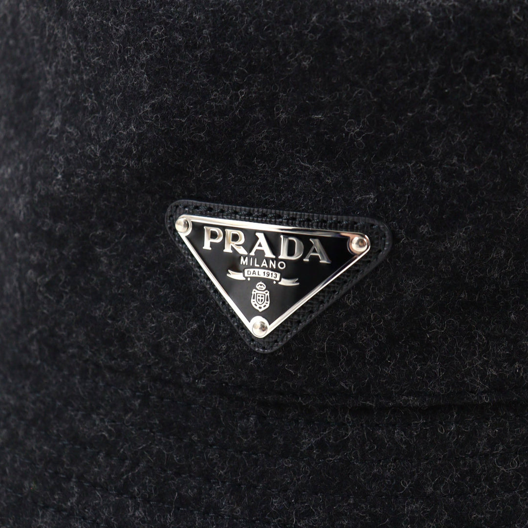 PRADA hat 2HC137 Outer: 100% wool, Lining: 100% cotton Dark gray mens M Used Authentic