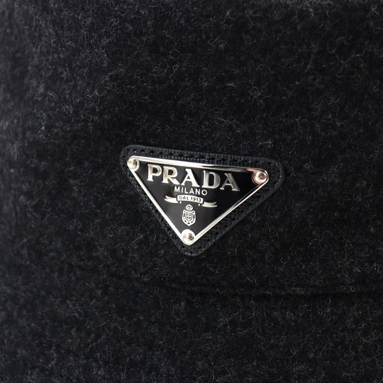 PRADA hat 2HC137 Outer: 100% wool, Lining: 100% cotton Dark gray mens M Used Authentic