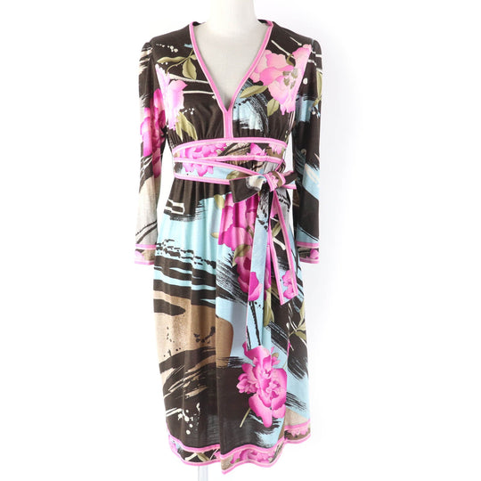 LEONARD FASHION one piece 0320101 Main: 60% wool, Main: 40% silk multicolor Women M Used Authentic