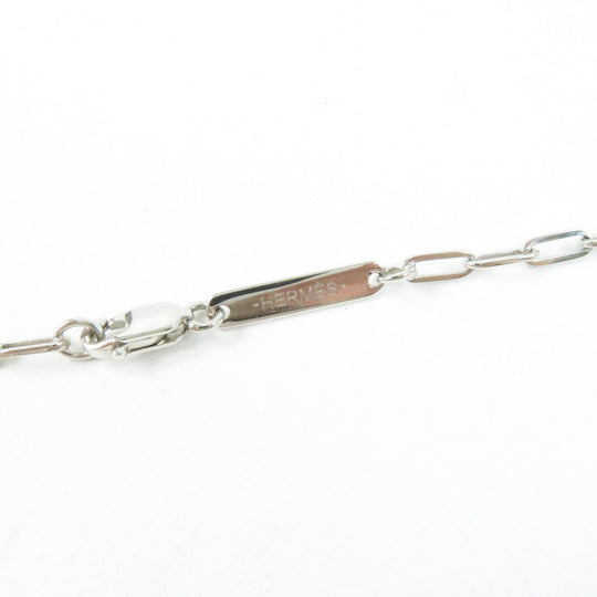 HERMES Necklace Palladium plated Silver Talisman Women Used Authentic