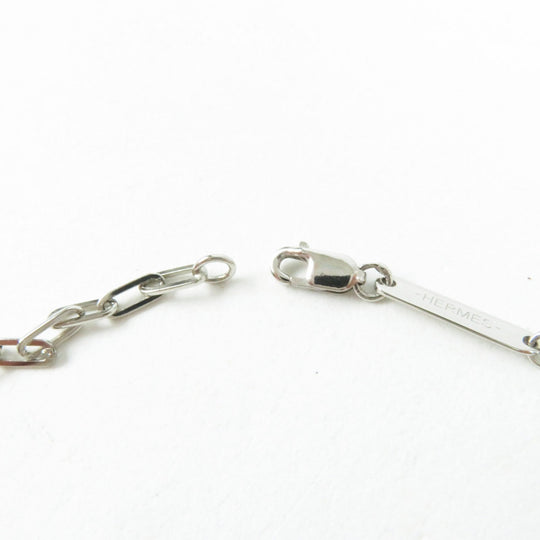 HERMES Necklace Palladium plated Silver Talisman Women Used Authentic