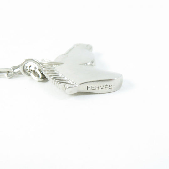 HERMES Necklace Palladium plated Silver Talisman Women Used Authentic