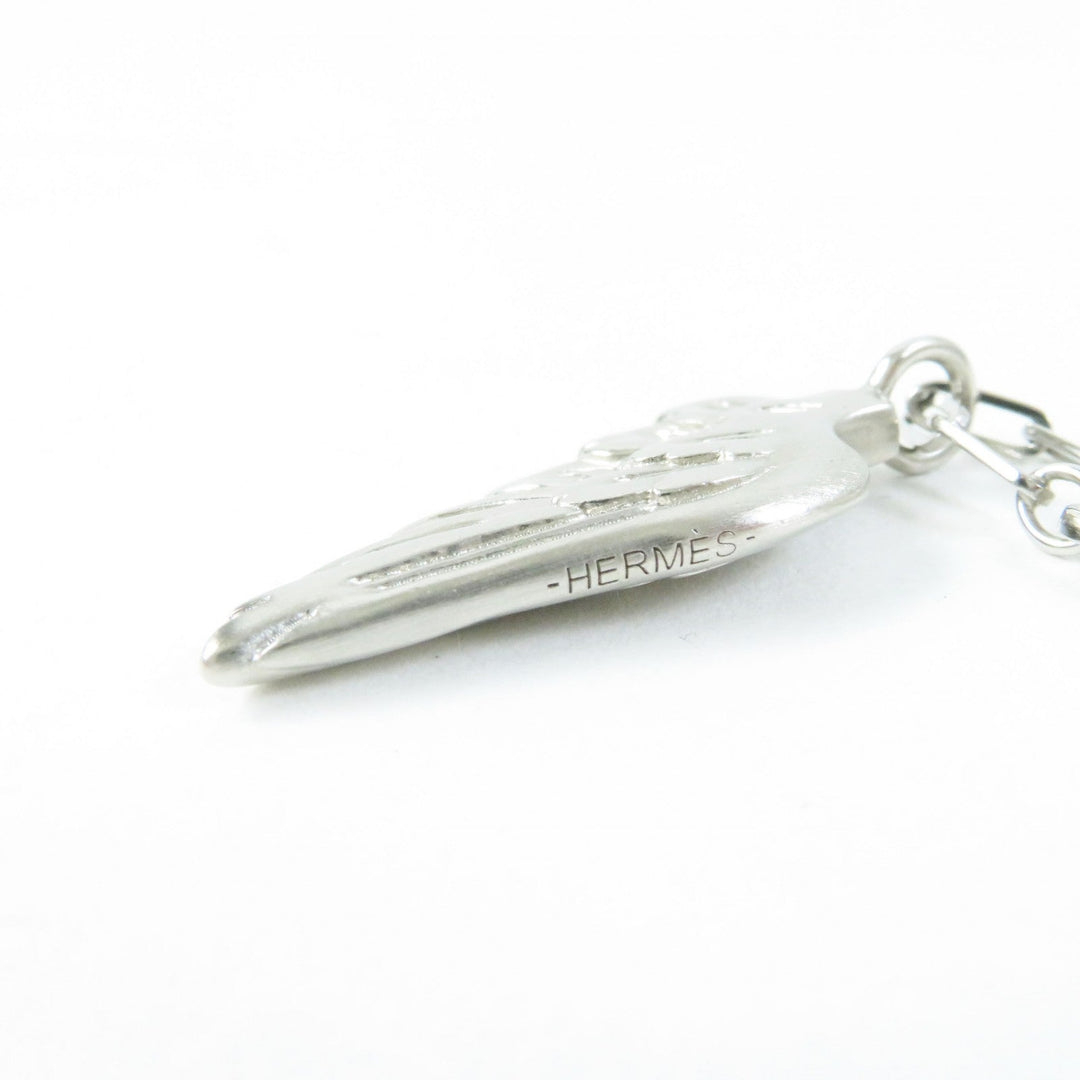 HERMES Necklace Palladium plated Silver Talisman Women Used Authentic