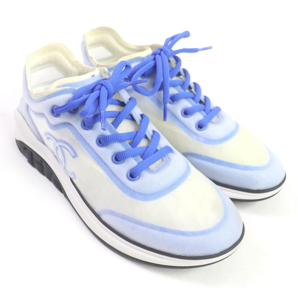 CHANEL Low cut sneakers G34763 Main: Mesh White blue mens 41 Used Authentic
