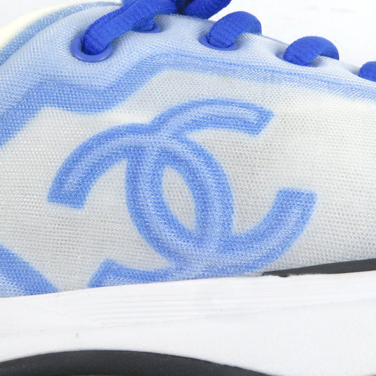 CHANEL Low cut sneakers G34763 Main: Mesh White blue mens 41 Used Authentic