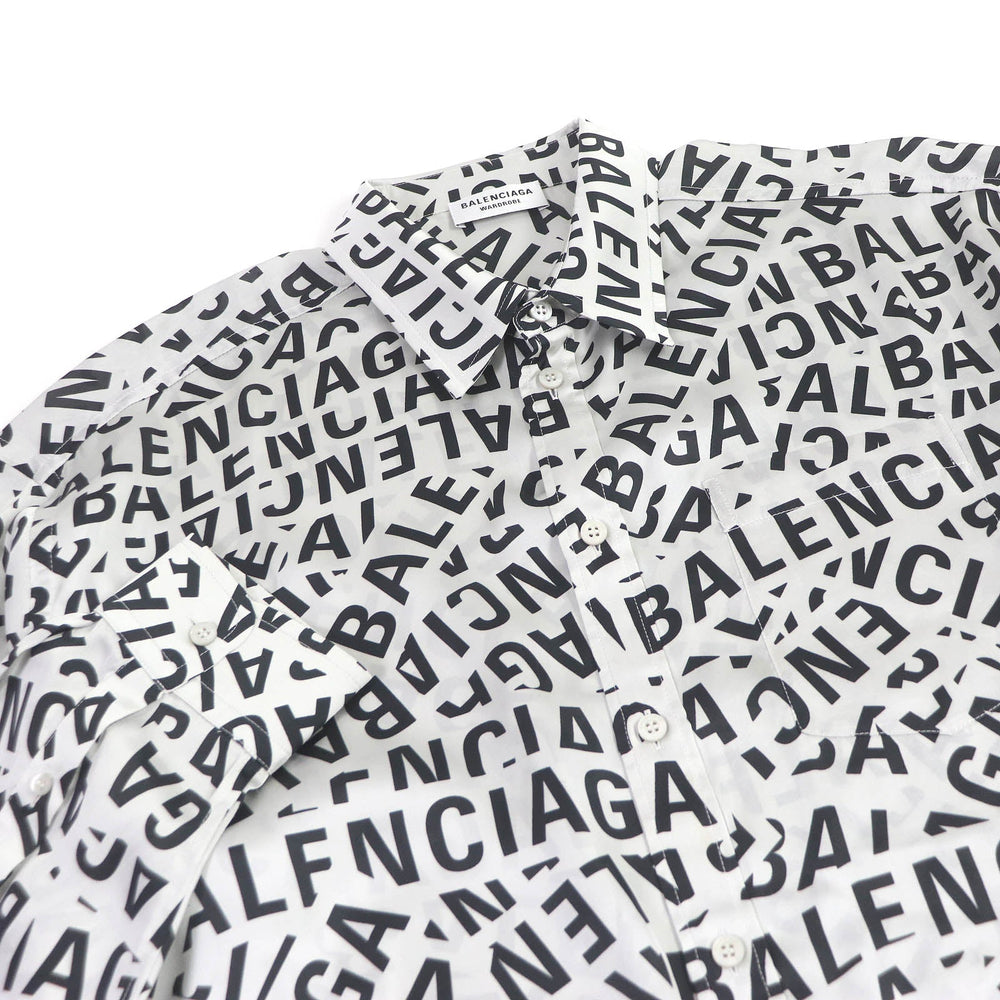 BALENCIAGA Long sleeve shirt 681050 Main: 100% polyester gray mens 34 Used Authentic