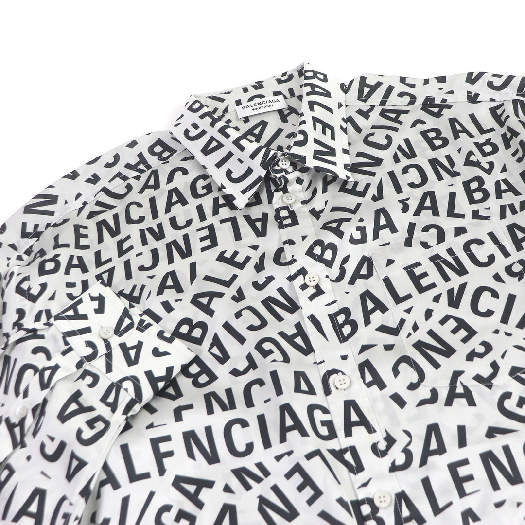 BALENCIAGA Long sleeve shirt 681050 Main: 100% polyester gray mens 34 Used Authentic