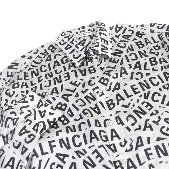 BALENCIAGA Long sleeve shirt 681050 Main: 100% polyester gray mens 34 Used Authentic