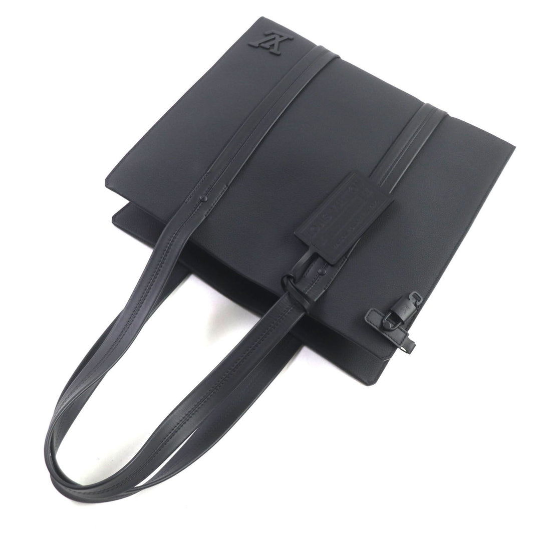 LOUIS VUITTON Tote Bag M57308 Main: Leather black Take Off LV Aerogram mens Used Authentic