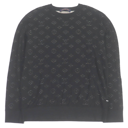 LOUIS VUITTON knit Main: 45% rayon, 43% cotton, 10% polyester, 1% nylon, 1% polyurethane black mens XL Used Authentic