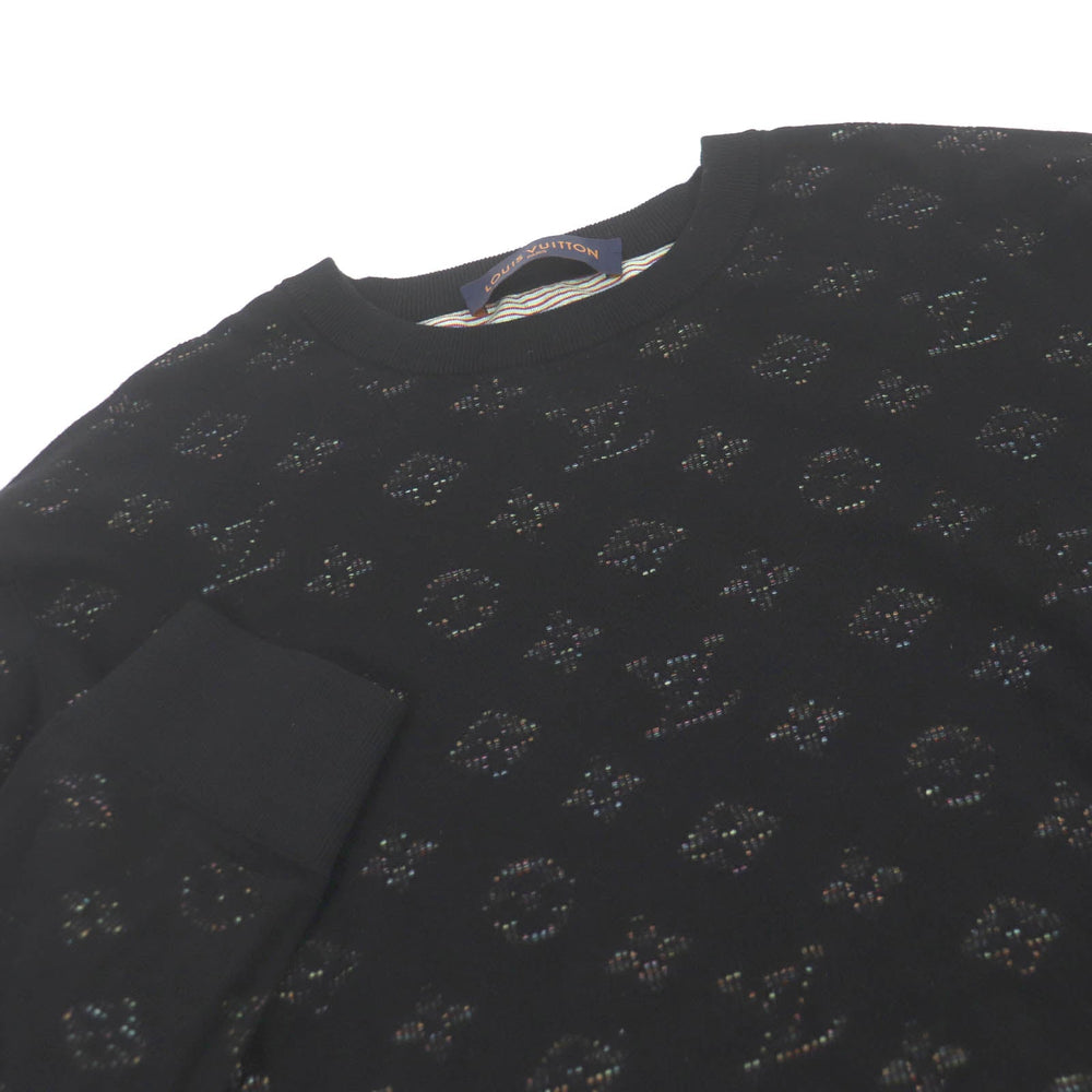 LOUIS VUITTON knit Main: 45% rayon, 43% cotton, 10% polyester, 1% nylon, 1% polyurethane black mens XL Used Authentic