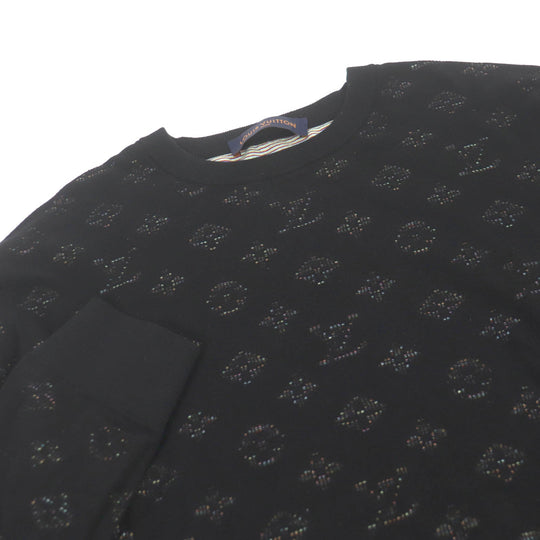 LOUIS VUITTON knit Main: 45% rayon, 43% cotton, 10% polyester, 1% nylon, 1% polyurethane black mens XL Used Authentic