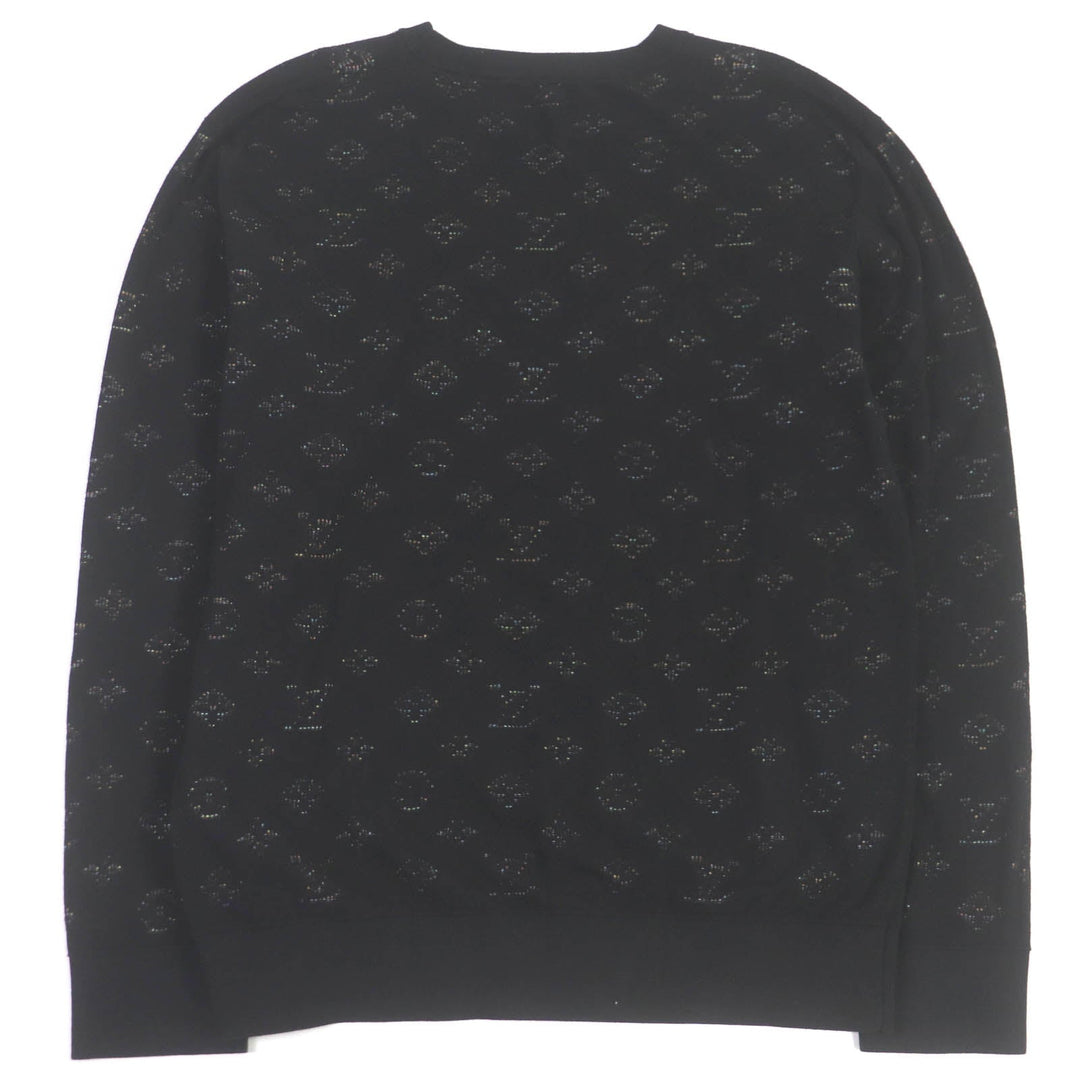 LOUIS VUITTON knit Main: 45% rayon, 43% cotton, 10% polyester, 1% nylon, 1% polyurethane black mens XL Used Authentic