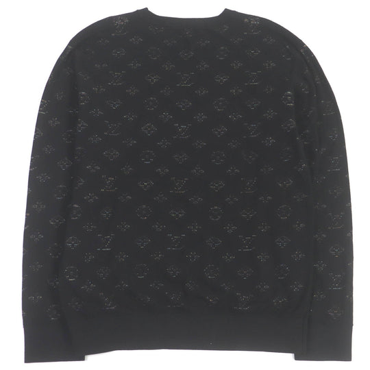 LOUIS VUITTON knit Main: 45% rayon, 43% cotton, 10% polyester, 1% nylon, 1% polyurethane black mens XL Used Authentic