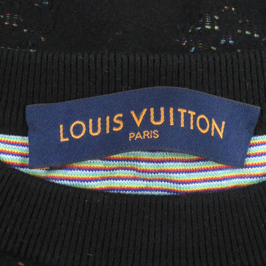 LOUIS VUITTON knit Main: 45% rayon, 43% cotton, 10% polyester, 1% nylon, 1% polyurethane black mens XL Used Authentic
