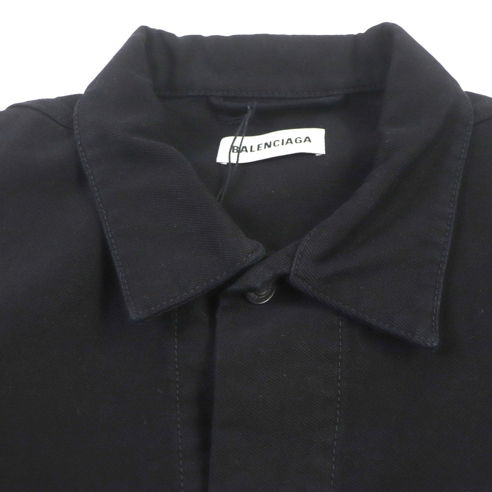 BALENCIAGA Denim Jacket 625989 Main: 100% cotton, Lining: 65% polyester, Lining: 35% cotton black mens 38 Used Authentic