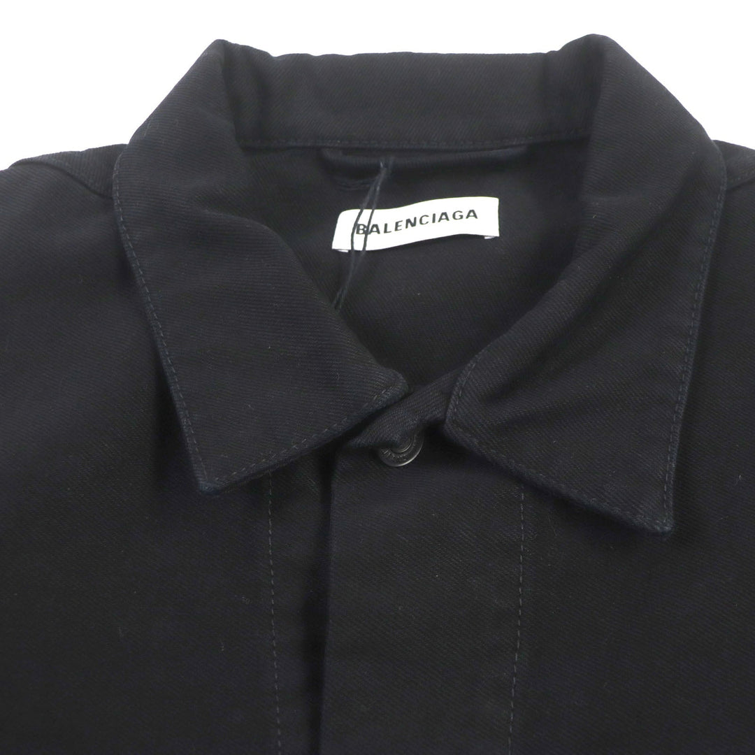 BALENCIAGA Denim Jacket 625989 Main: 100% cotton, Lining: 65% polyester, Lining: 35% cotton black mens 38 Used Authentic