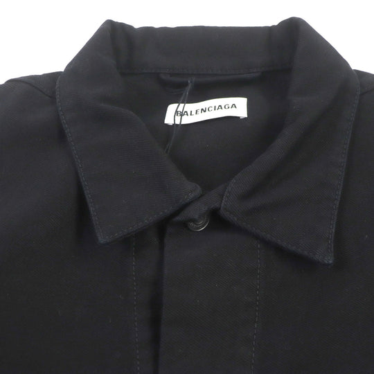 BALENCIAGA Denim Jacket 625989 Main: 100% cotton, Lining: 65% polyester, Lining: 35% cotton black mens 38 Used Authentic