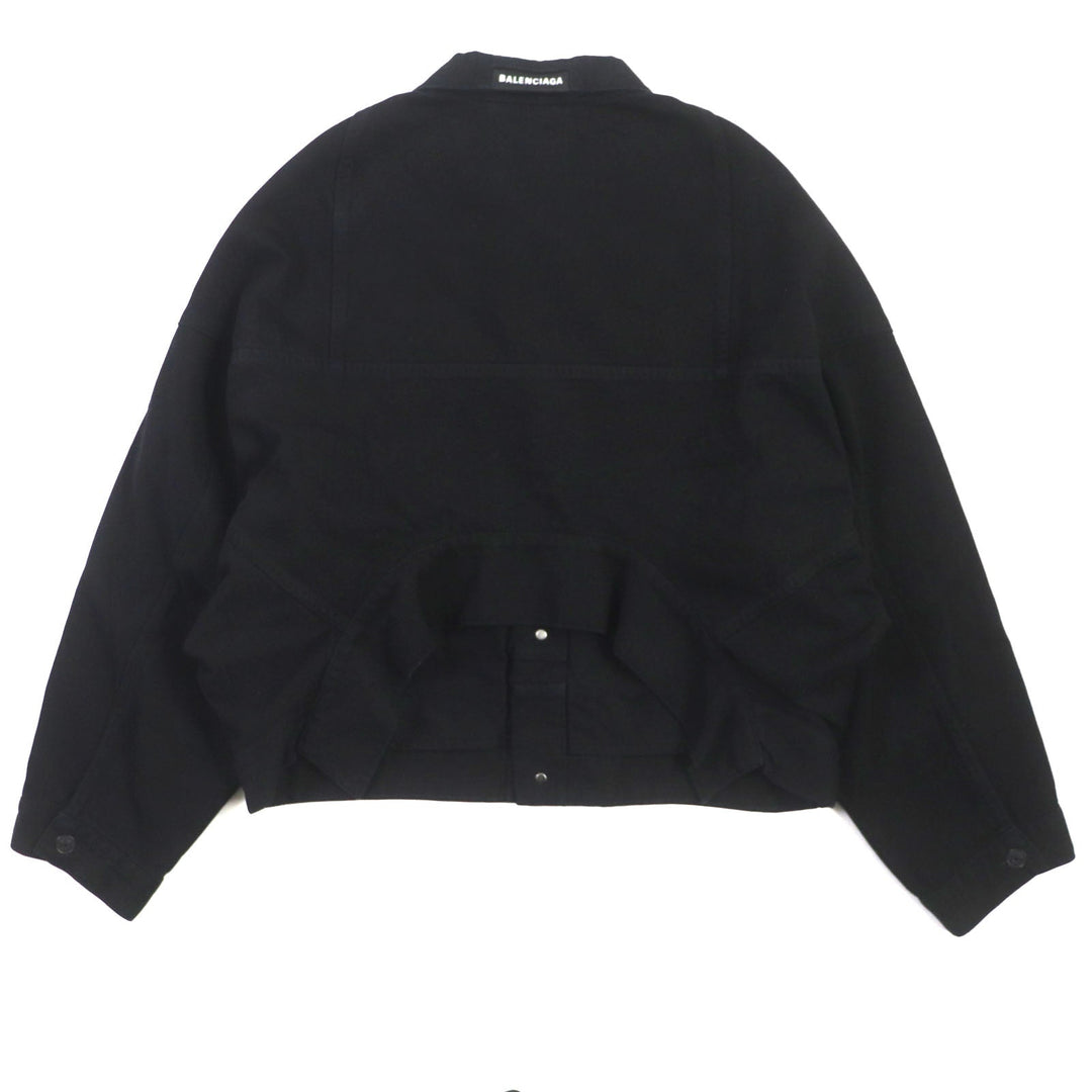 BALENCIAGA Denim Jacket 625989 Main: 100% cotton, Lining: 65% polyester, Lining: 35% cotton black mens 38 Used Authentic