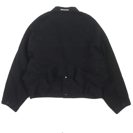 BALENCIAGA Denim Jacket 625989 Main: 100% cotton, Lining: 65% polyester, Lining: 35% cotton black mens 38 Used Authentic