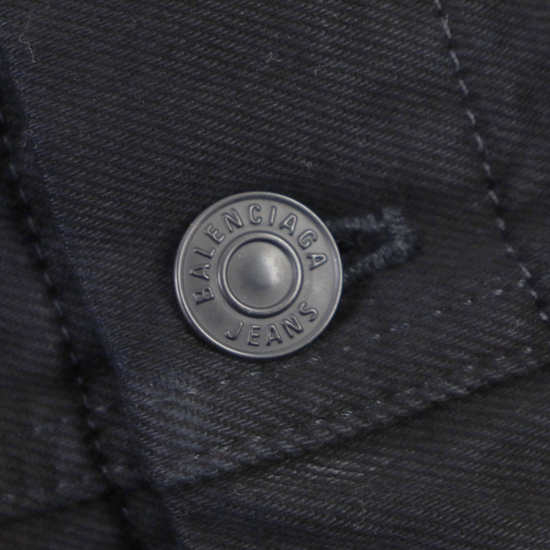BALENCIAGA Denim Jacket 625989 Main: 100% cotton, Lining: 65% polyester, Lining: 35% cotton black mens 38 Used Authentic