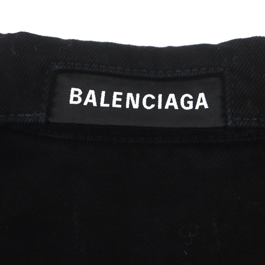 BALENCIAGA Denim Jacket 625989 Main: 100% cotton, Lining: 65% polyester, Lining: 35% cotton black mens 38 Used Authentic