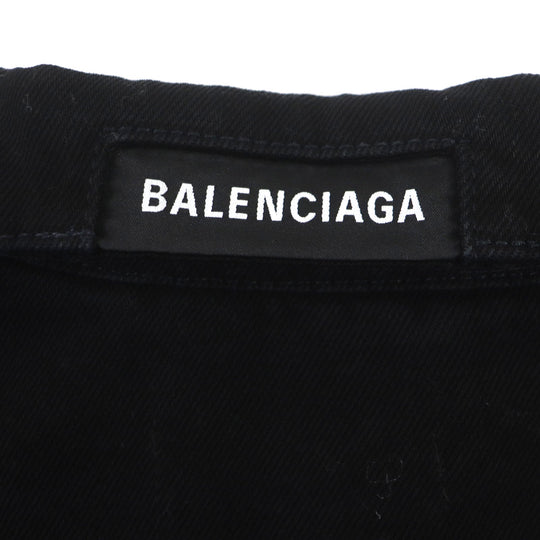 BALENCIAGA Denim Jacket 625989 Main: 100% cotton, Lining: 65% polyester, Lining: 35% cotton black mens 38 Used Authentic