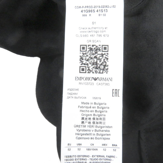 EMPORIO ARMANI Blouson 41G96S Outer: 100% polyester, Lining: 100% rayon, Part: 68% acetate, Part: 32% polyester black mens 52 Used Authentic