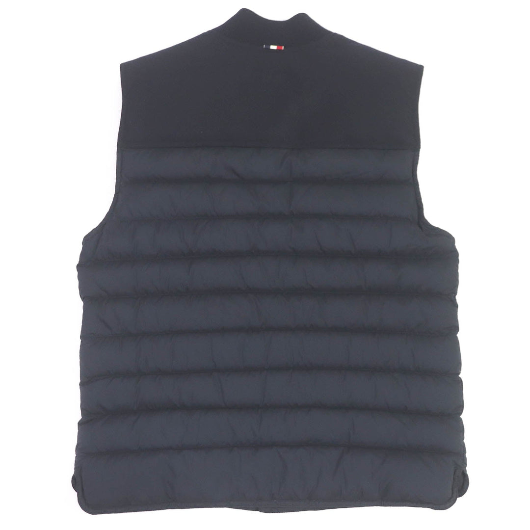 MONCLER Down vest Main: 100% nylon, Main: 100% wool, Lining: 100% nylon, Filling: 90% down, Filling: 10% feather Navy POLLUX GILET mens zero size Used Authentic