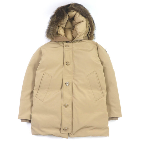 MONCLER Down jacket Outer: 85% polyester, Outer: 15% cotton, Lining: 100% nylon, Part: 100% wool, Fur: raccoon beige POLA mens 1 Used Authentic