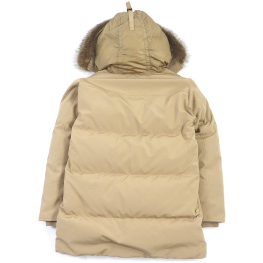 MONCLER Down jacket Outer: 85% polyester, Outer: 15% cotton, Lining: 100% nylon, Part: 100% wool, Fur: raccoon beige POLA mens 1 Used Authentic