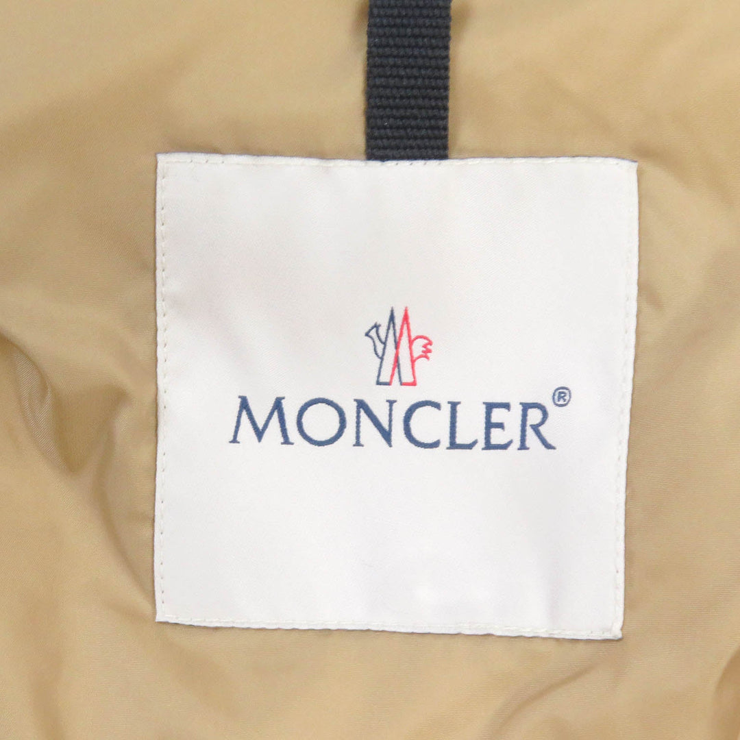 MONCLER Down jacket Outer: 85% polyester, Outer: 15% cotton, Lining: 100% nylon, Part: 100% wool, Fur: raccoon beige POLA mens 1 Used Authentic