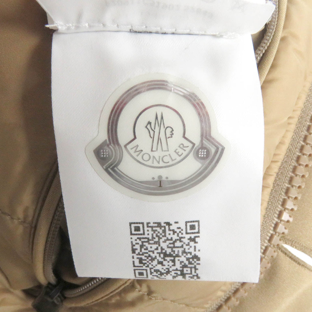 MONCLER Down jacket Outer: 85% polyester, Outer: 15% cotton, Lining: 100% nylon, Part: 100% wool, Fur: raccoon beige POLA mens 1 Used Authentic