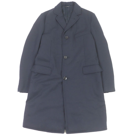 HERMES Chester coat Outer: 100% wool, Lining: 100% cupra, Filling: polyester, Filling: nylon Navy mens 50 Used Authentic
