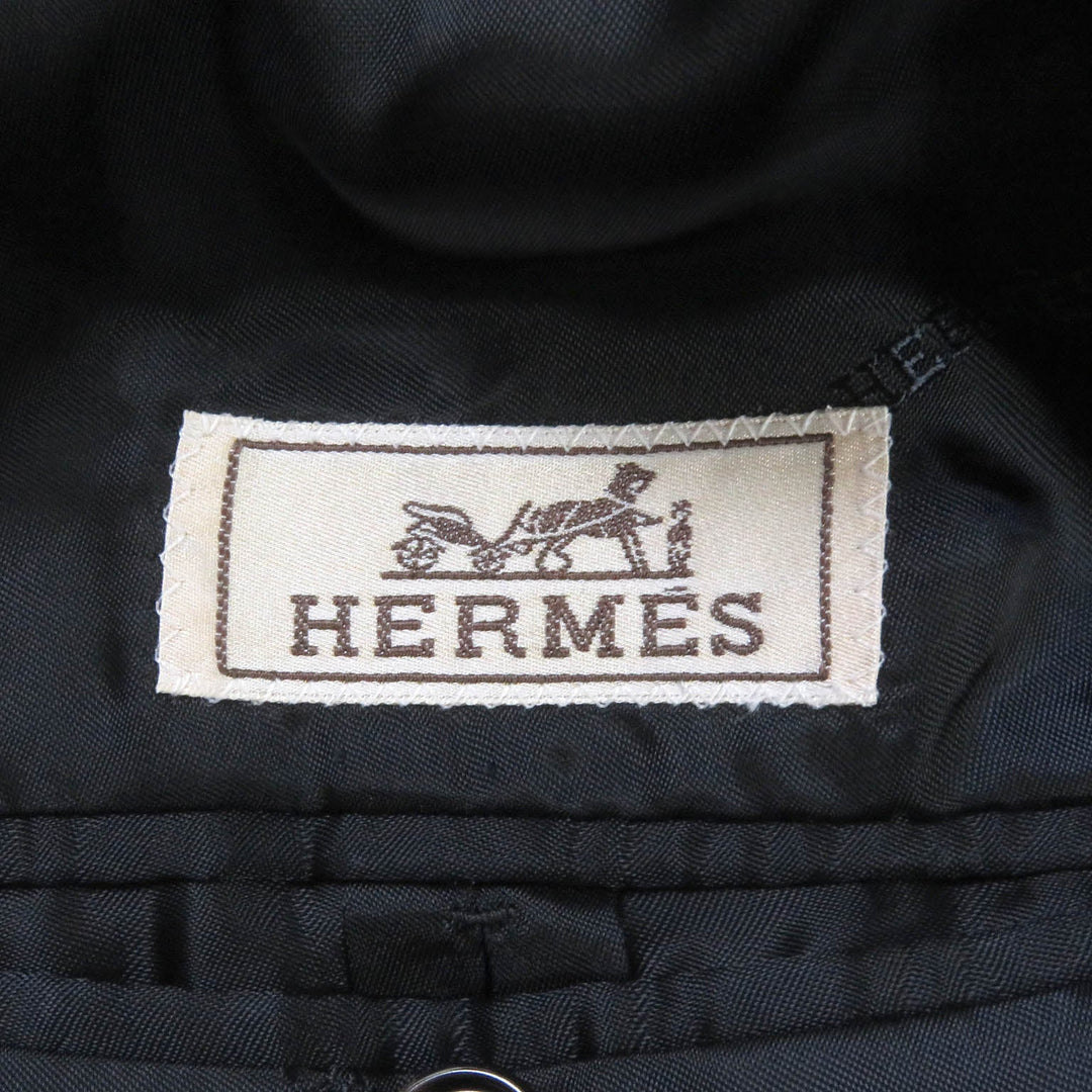 HERMES Chester coat Outer: 100% wool, Lining: 100% cupra, Filling: polyester, Filling: nylon Navy mens 50 Used Authentic