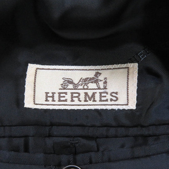 HERMES Chester coat Outer: 100% wool, Lining: 100% cupra, Filling: polyester, Filling: nylon Navy mens 50 Used Authentic