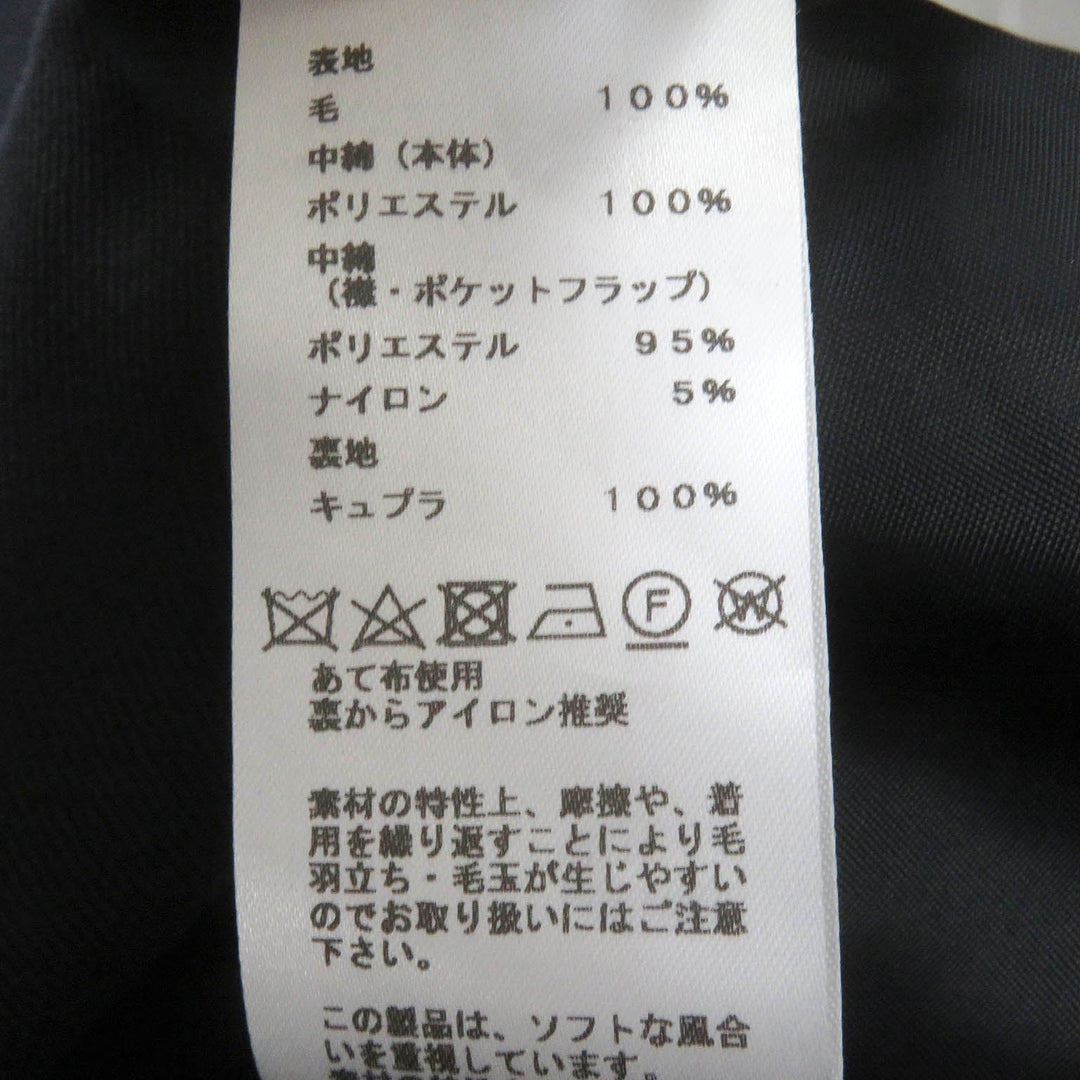 HERMES Chester coat Outer: 100% wool, Lining: 100% cupra, Filling: polyester, Filling: nylon Navy mens 50 Used Authentic