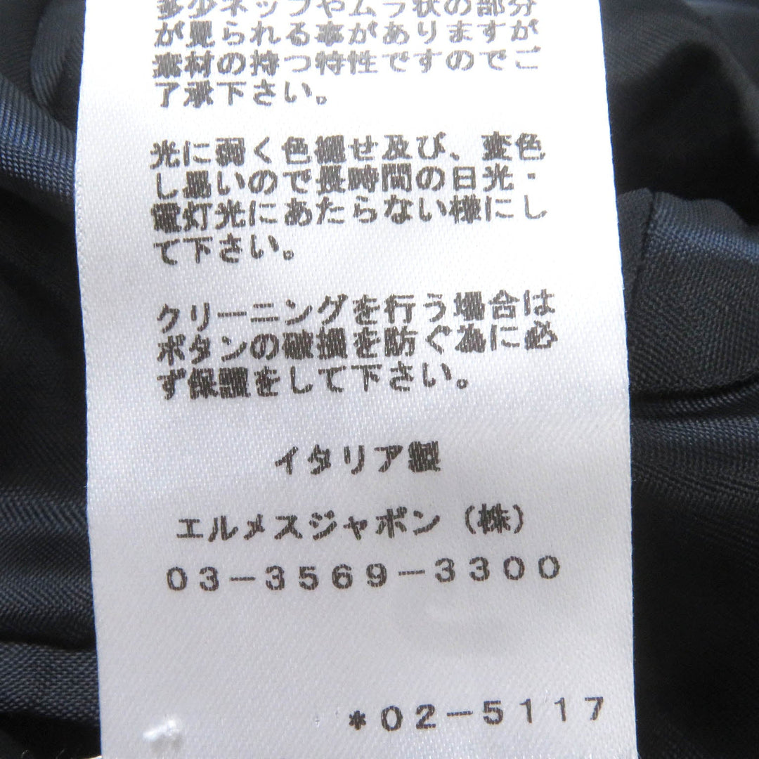 HERMES Chester coat Outer: 100% wool, Lining: 100% cupra, Filling: polyester, Filling: nylon Navy mens 50 Used Authentic