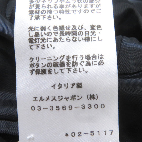 HERMES Chester coat Outer: 100% wool, Lining: 100% cupra, Filling: polyester, Filling: nylon Navy mens 50 Used Authentic