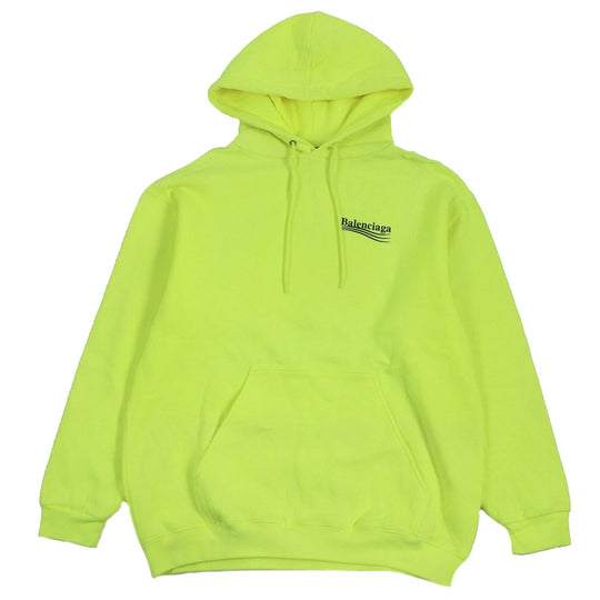 BALENCIAGA Hoodie 600583 Main: 100% cotton Neon yellow mens XS Used Authentic
