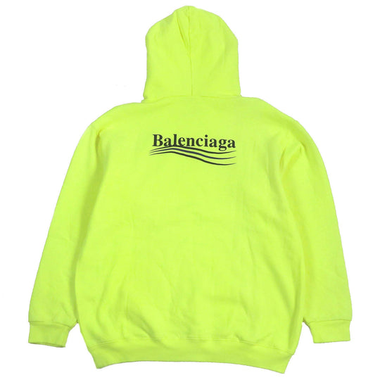 BALENCIAGA Hoodie 600583 Main: 100% cotton Neon yellow mens XS Used Authentic