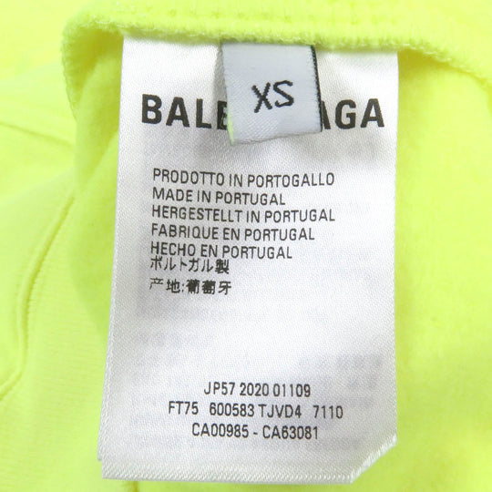 BALENCIAGA Hoodie 600583 Main: 100% cotton Neon yellow mens XS Used Authentic