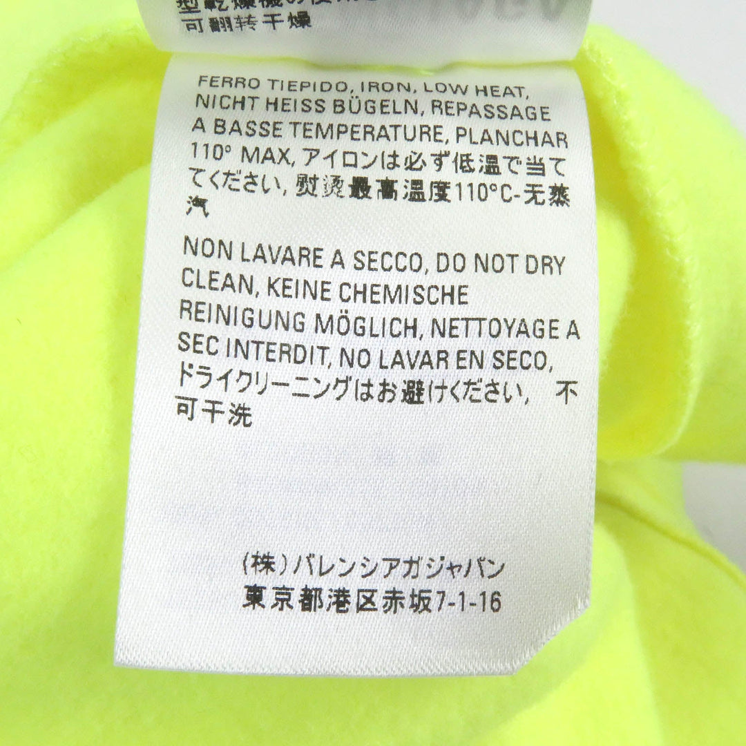 BALENCIAGA Hoodie 600583 Main: 100% cotton Neon yellow mens XS Used Authentic