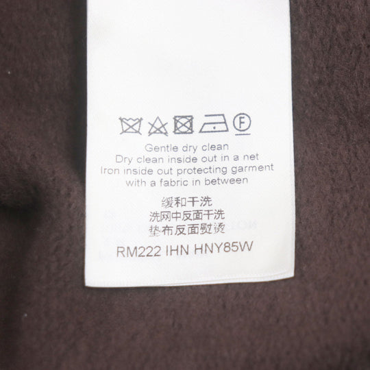 LOUIS VUITTON Hoodie Main: 100% cotton, some parts: 80% wool, some parts: 20% acrylic Brown GRAPHIC BEE PATCHED HOODIE Graphic Bee Patch Hoodie mens S Used Authentic